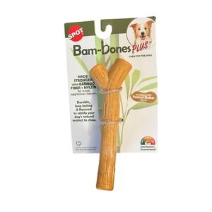 Spot Bam-Bones Plus Peanut Butter Flavor 6.25" Branch Dog Chew Toy 36918 NEW